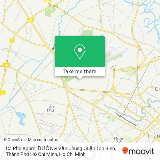 Cà Phê Adam, ĐƯỜNG Văn Chung Quận Tân Bình, Thành Phố Hồ Chí Minh map