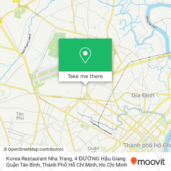 Korea Restaurant Nha Trang, 4 ĐƯỜNG Hậu Giang Quận Tân Bình, Thành Phố Hồ Chí Minh map