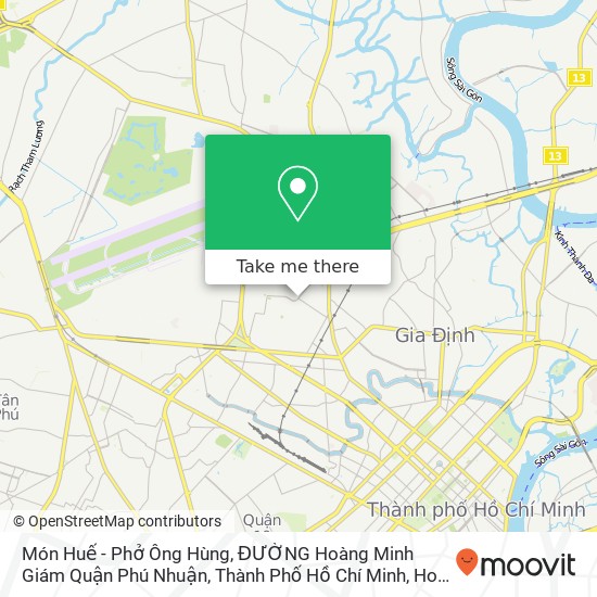 Món Huế - Phở Ông Hùng, ĐƯỜNG Hoàng Minh Giám Quận Phú Nhuận, Thành Phố Hồ Chí Minh map