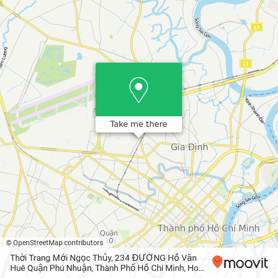 Thời Trang Mới Ngọc Thủy, 234 ĐƯỜNG Hồ Văn Huê Quận Phú Nhuận, Thành Phố Hồ Chí Minh map