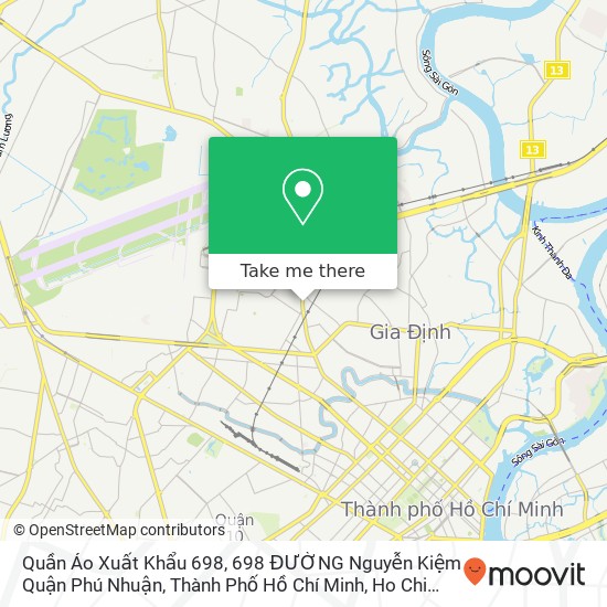 Quần Áo Xuất Khẩu 698, 698 ĐƯỜNG Nguyễn Kiệm Quận Phú Nhuận, Thành Phố Hồ Chí Minh map