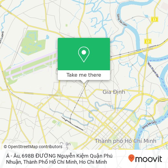 Á - Âu, 698B ĐƯỜNG Nguyễn Kiệm Quận Phú Nhuận, Thành Phố Hồ Chí Minh map
