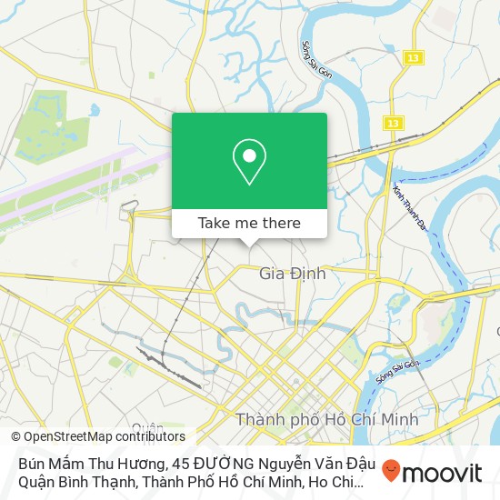 Bún Mắm Thu Hương, 45 ĐƯỜNG Nguyễn Văn Đậu Quận Bình Thạnh, Thành Phố Hồ Chí Minh map