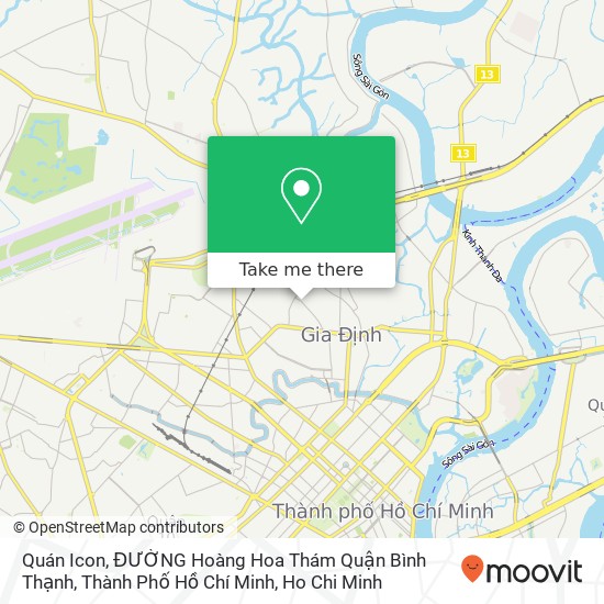 Quán Icon, ĐƯỜNG Hoàng Hoa Thám Quận Bình Thạnh, Thành Phố Hồ Chí Minh map