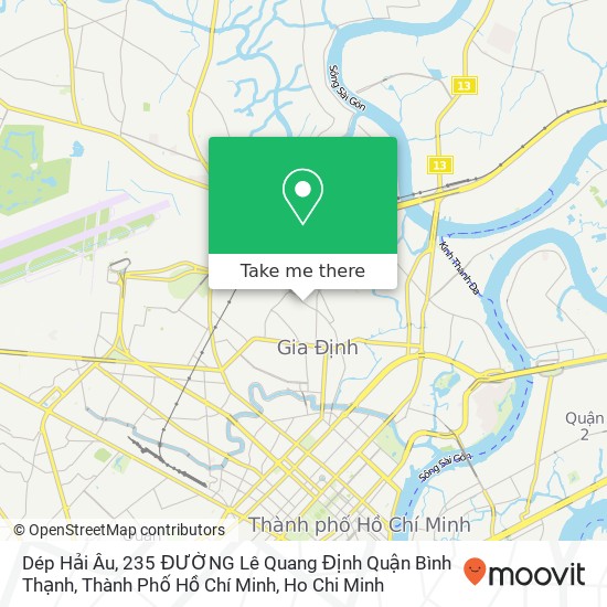 Dép Hải Âu, 235 ĐƯỜNG Lê Quang Định Quận Bình Thạnh, Thành Phố Hồ Chí Minh map