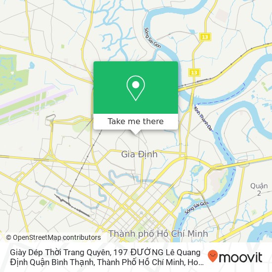Giày Dép Thời Trang Quyên, 197 ĐƯỜNG Lê Quang Định Quận Bình Thạnh, Thành Phố Hồ Chí Minh map