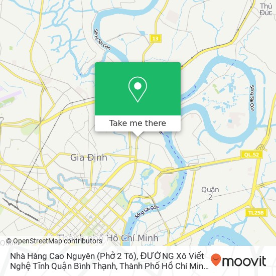 Nhà Hàng Cao Nguyên (Phở 2 Tô), ĐƯỜNG Xô Viết Nghệ Tĩnh Quận Bình Thạnh, Thành Phố Hồ Chí Minh map