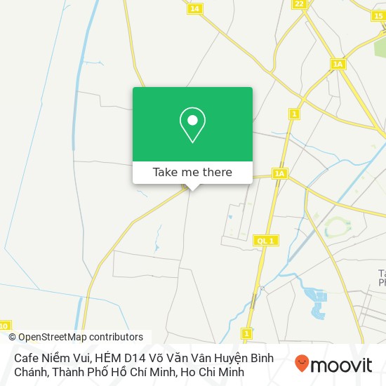 Cafe Niềm Vui, HẺM D14 Võ Văn Vân Huyện Bình Chánh, Thành Phố Hồ Chí Minh map