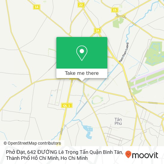 Phở Đạt, 642 ĐƯỜNG Lê Trọng Tấn Quận Bình Tân, Thành Phố Hồ Chí Minh map