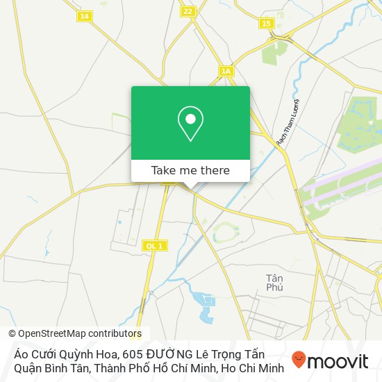 Áo Cưới Quỳnh Hoa, 605 ĐƯỜNG Lê Trọng Tấn Quận Bình Tân, Thành Phố Hồ Chí Minh map