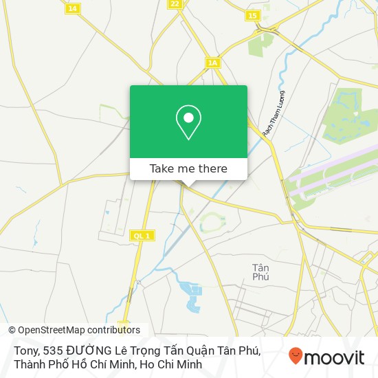 Tony, 535 ĐƯỜNG Lê Trọng Tấn Quận Tân Phú, Thành Phố Hồ Chí Minh map
