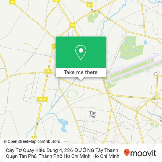Cầy Tơ Quay Kiều Dung 4, 226 ĐƯỜNG Tây Thạnh Quận Tân Phú, Thành Phố Hồ Chí Minh map