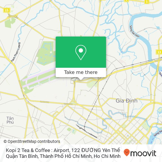 Kopi 2 Tea & Coffee : Airport, 122 ĐƯỜNG Yên Thế Quận Tân Bình, Thành Phố Hồ Chí Minh map