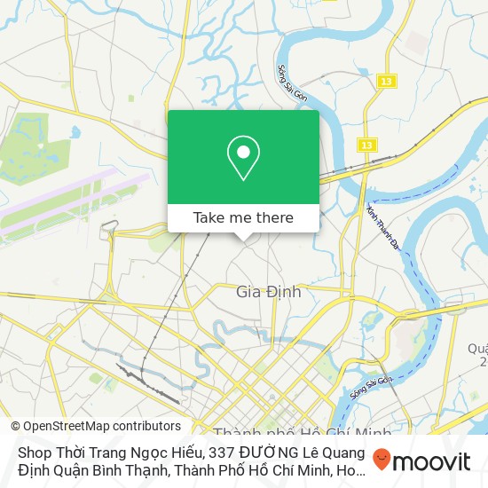 Shop Thời Trang Ngọc Hiếu, 337 ĐƯỜNG Lê Quang Định Quận Bình Thạnh, Thành Phố Hồ Chí Minh map