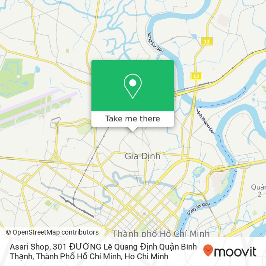 Asari Shop, 301 ĐƯỜNG Lê Quang Định Quận Bình Thạnh, Thành Phố Hồ Chí Minh map