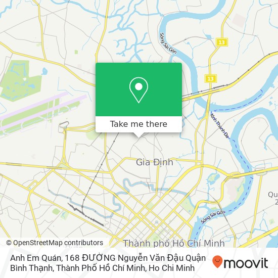 Anh Em Quán, 168 ĐƯỜNG Nguyễn Văn Đậu Quận Bình Thạnh, Thành Phố Hồ Chí Minh map