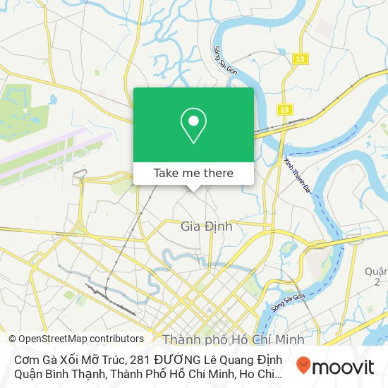 Cơm Gà Xối Mỡ Trúc, 281 ĐƯỜNG Lê Quang Định Quận Bình Thạnh, Thành Phố Hồ Chí Minh map