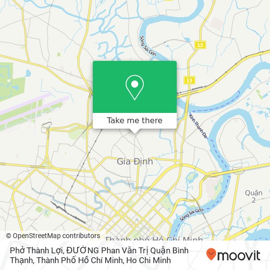 Phở Thành Lợi, ĐƯỜNG Phan Văn Trị Quận Bình Thạnh, Thành Phố Hồ Chí Minh map