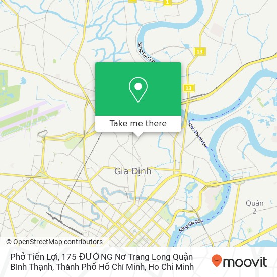 Phở Tiến Lợi, 175 ĐƯỜNG Nơ Trang Long Quận Bình Thạnh, Thành Phố Hồ Chí Minh map