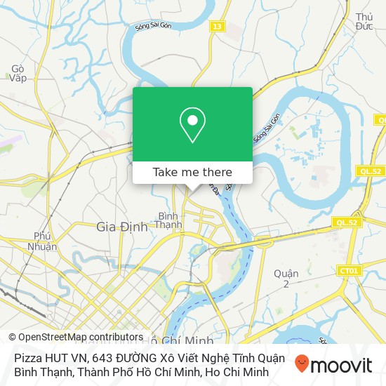 Pizza HUT VN, 643 ĐƯỜNG Xô Viết Nghệ Tĩnh Quận Bình Thạnh, Thành Phố Hồ Chí Minh map