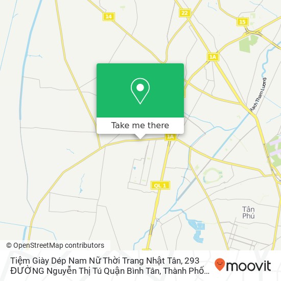 Tiệm Giày Dép Nam Nữ Thời Trang Nhật Tân, 293 ĐƯỜNG Nguyễn Thị Tú Quận Bình Tân, Thành Phố Hồ Chí Minh map
