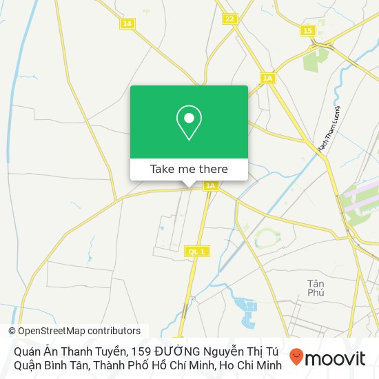 Quán Ăn Thanh Tuyền, 159 ĐƯỜNG Nguyễn Thị Tú Quận Bình Tân, Thành Phố Hồ Chí Minh map