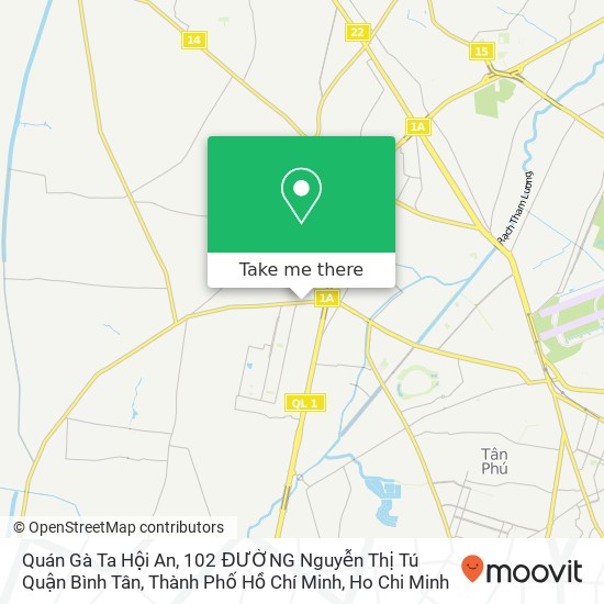 Quán Gà Ta Hội An, 102 ĐƯỜNG Nguyễn Thị Tú Quận Bình Tân, Thành Phố Hồ Chí Minh map
