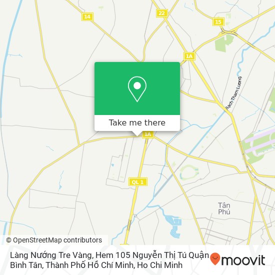 Làng Nướng Tre Vàng, Hem 105 Nguyễn Thị Tú Quận Bình Tân, Thành Phố Hồ Chí Minh map