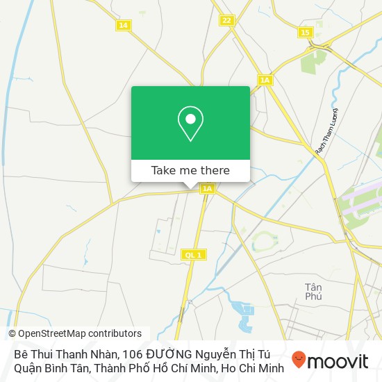 Bê Thui Thanh Nhàn, 106 ĐƯỜNG Nguyễn Thị Tú Quận Bình Tân, Thành Phố Hồ Chí Minh map