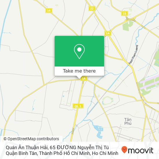 Quán Ăn Thuận Hải, 65 ĐƯỜNG Nguyễn Thị Tú Quận Bình Tân, Thành Phố Hồ Chí Minh map