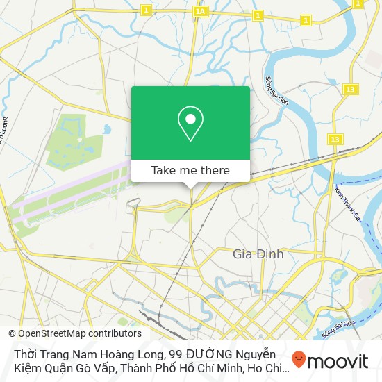 Thời Trang Nam Hoàng Long, 99 ĐƯỜNG Nguyễn Kiệm Quận Gò Vấp, Thành Phố Hồ Chí Minh map