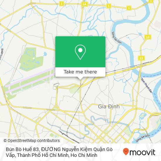 Bún Bò Huế 83, ĐƯỜNG Nguyễn Kiệm Quận Gò Vấp, Thành Phố Hồ Chí Minh map