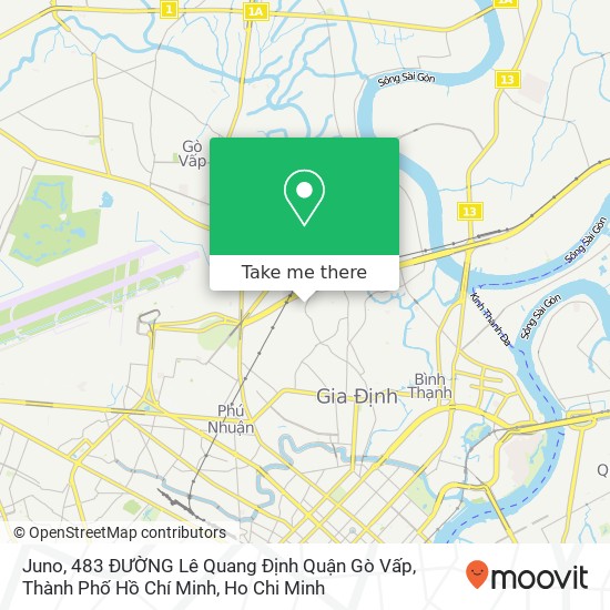 Juno, 483 ĐƯỜNG Lê Quang Định Quận Gò Vấp, Thành Phố Hồ Chí Minh map