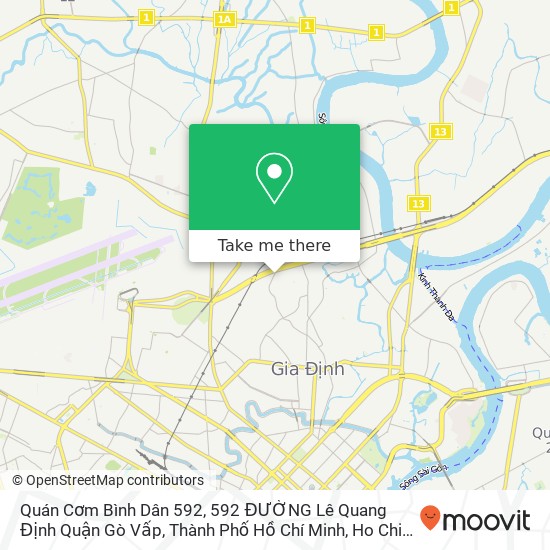 Quán Cơm Bình Dân 592, 592 ĐƯỜNG Lê Quang Định Quận Gò Vấp, Thành Phố Hồ Chí Minh map