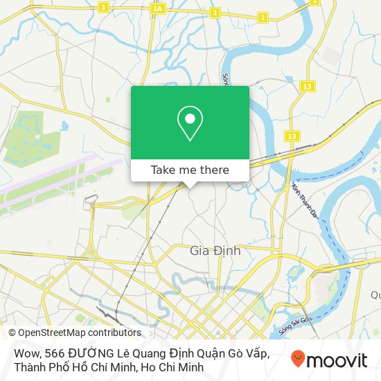 Wow, 566 ĐƯỜNG Lê Quang Định Quận Gò Vấp, Thành Phố Hồ Chí Minh map