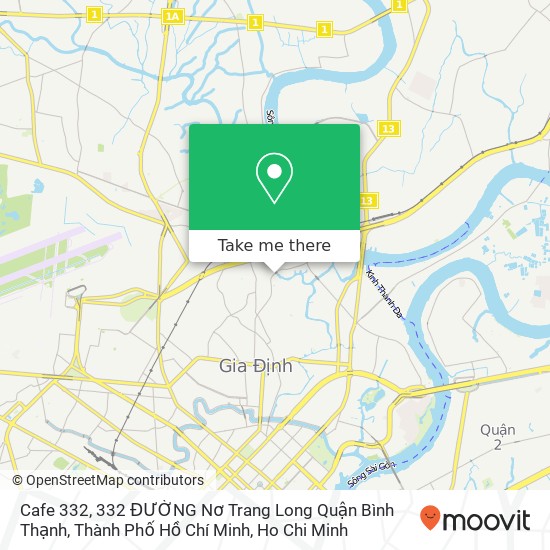 Cafe 332, 332 ĐƯỜNG Nơ Trang Long Quận Bình Thạnh, Thành Phố Hồ Chí Minh map