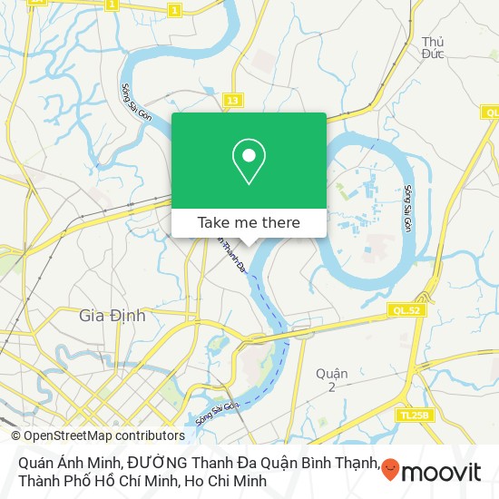 Quán Ánh Minh, ĐƯỜNG Thanh Đa Quận Bình Thạnh, Thành Phố Hồ Chí Minh map