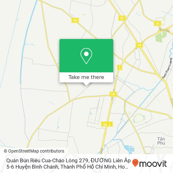 Quán Bún Riêu Cua-Cháo Lòng 279, ĐƯỜNG Liên Ấp 5-6 Huyện Bình Chánh, Thành Phố Hồ Chí Minh map