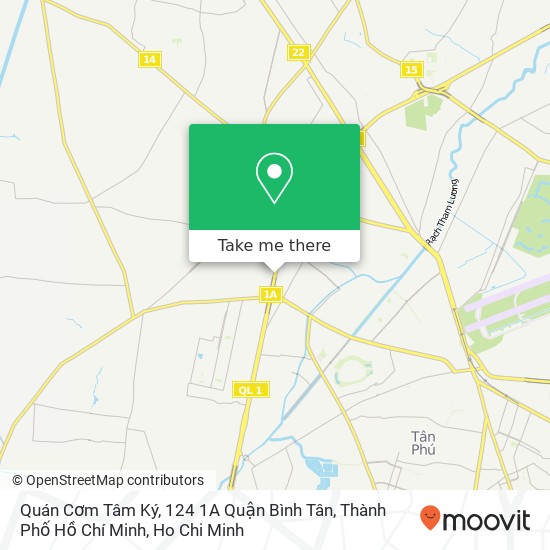 Quán Cơm Tâm Ký, 124 1A Quận Bình Tân, Thành Phố Hồ Chí Minh map