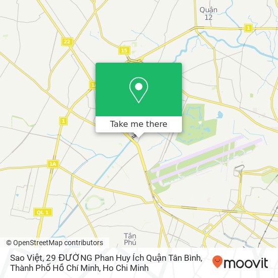 Sao Việt, 29 ĐƯỜNG Phan Huy Ích Quận Tân Bình, Thành Phố Hồ Chí Minh map