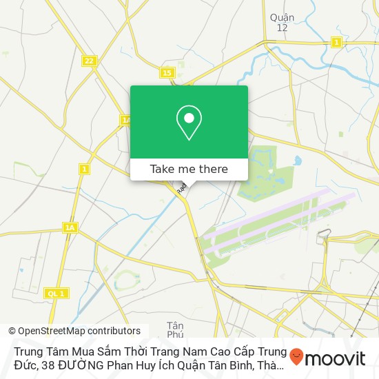 Trung Tâm Mua Sắm Thời Trang Nam Cao Cấp Trung Đức, 38 ĐƯỜNG Phan Huy Ích Quận Tân Bình, Thành Phố Hồ Chí Minh map