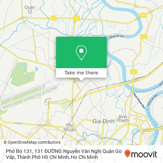 Phở Bò 131, 131 ĐƯỜNG Nguyễn Văn Nghi Quận Gò Vấp, Thành Phố Hồ Chí Minh map