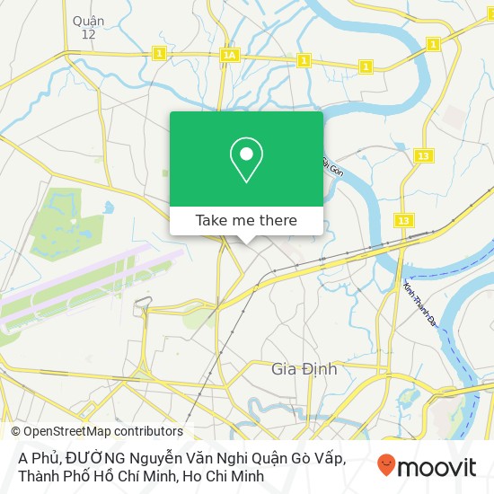 A Phủ, ĐƯỜNG Nguyễn Văn Nghi Quận Gò Vấp, Thành Phố Hồ Chí Minh map