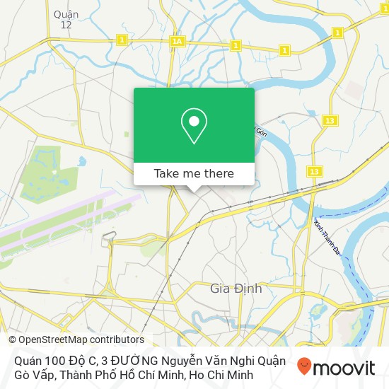 Quán 100 Độ C, 3 ĐƯỜNG Nguyễn Văn Nghi Quận Gò Vấp, Thành Phố Hồ Chí Minh map