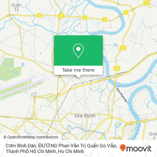 Cơm Bình Dân, ĐƯỜNG Phan Văn Trị Quận Gò Vấp, Thành Phố Hồ Chí Minh map
