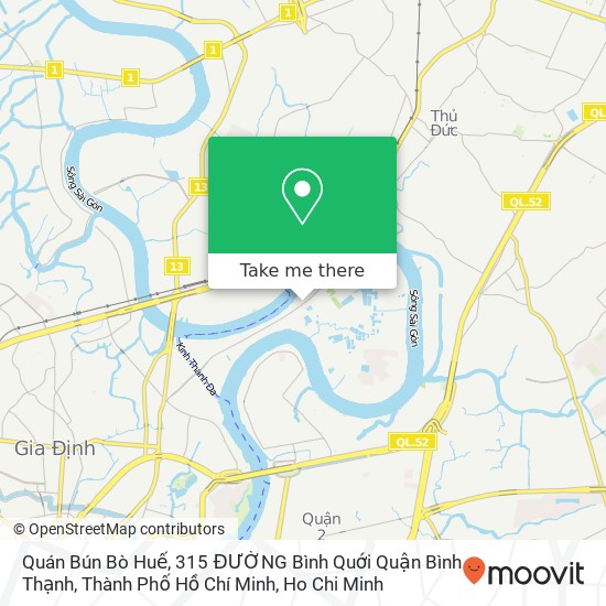 Quán Bún Bò Huế, 315 ĐƯỜNG Bình Quới Quận Bình Thạnh, Thành Phố Hồ Chí Minh map