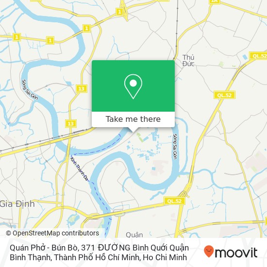 Quán Phở - Bún Bò, 371 ĐƯỜNG Bình Quới Quận Bình Thạnh, Thành Phố Hồ Chí Minh map