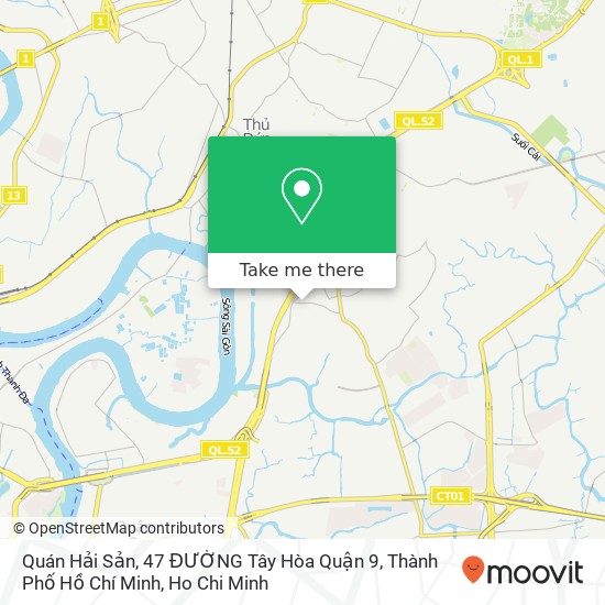 Quán Hải Sản, 47 ĐƯỜNG Tây Hòa Quận 9, Thành Phố Hồ Chí Minh map