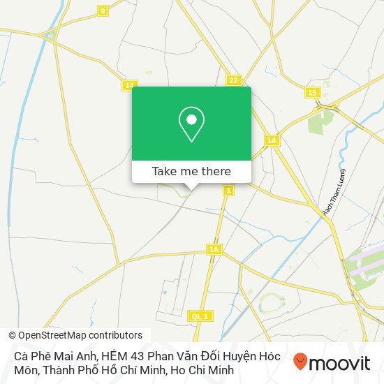 Cà Phê Mai Anh, HẺM 43 Phan Văn Đối Huyện Hóc Môn, Thành Phố Hồ Chí Minh map