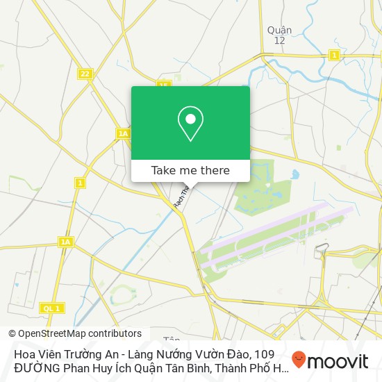 Hoa Viên Trường An - Làng Nướng Vườn Đào, 109 ĐƯỜNG Phan Huy Ích Quận Tân Bình, Thành Phố Hồ Chí Minh map